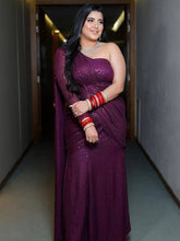 Dazzling One-Shoulder Saree